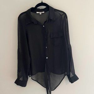 Sheer Black Button Down from Daniel Rainn